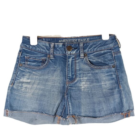 EO Super Super Stretch Distressed Denim Shorts 4 - Picture 1 of 5